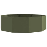 Vidaxl plantenbak olijf groen 120 x 120 x 35 cm staal