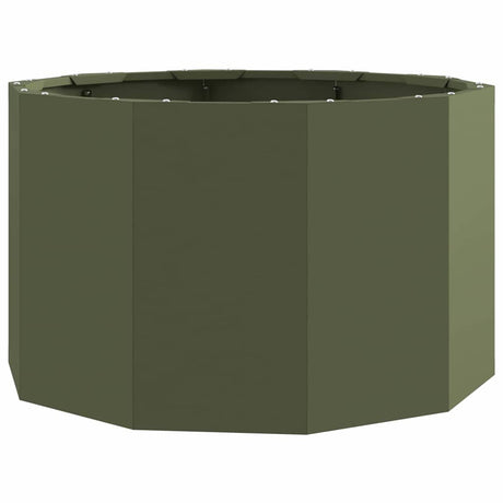 Vidaxl plantenbak olijf groen 60 x 60 x 35 cm staal