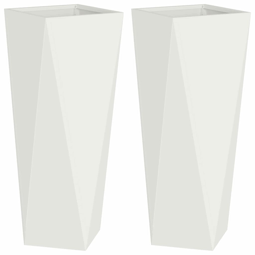 Vidaxl plantenbak 2 pcs wit 30 x 30 x 75 cm staal