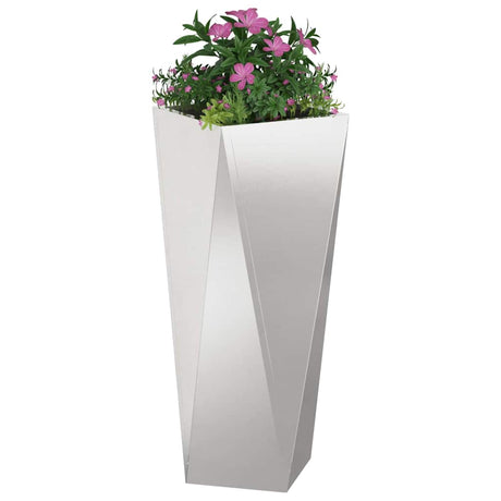 Vidaxl plantenbak 2 pcs zilver 30 x 30 x 75 cm roestvrij staal