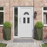 Vidaxl plantenbak 2 pcs olijf groen 40 x 40 x 75 cm staal