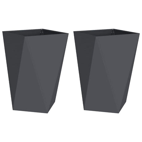 Vidaxl plantenbak 2 pcs antraciet 50 x 50 x 75 cm staal