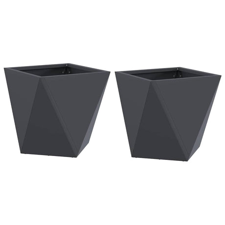 Vidaxl plantenbak 2 pcs antraciet 30 x 30 x 30 cm staal