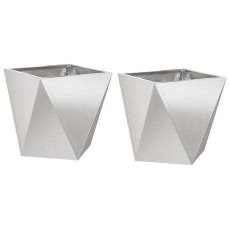 Vidaxl plantenbak 2 pcs zilver 30 x 30 x 30 cm roestvrij staal