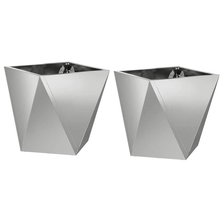 Vidaxl plantenbak 2 pcs zilver 30 x 30 x 30 cm gegalvaniseerd staal