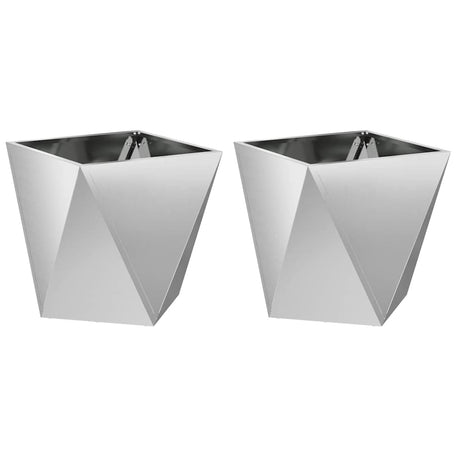 Vidaxl plantenbak 2 pcs zilver 40 x 40 x 40 cm gegalvaniseerd staal