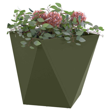 Vidaxl plantenbak olijf groen 50 x 50 x 50 cm staal