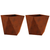 Vidaxl plantenbak 2 pcs roestig 50 x 50 x 50 cm cortenstaal