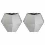 Vidaxl plantenbak 2 pcs zilver 50 x 50 x 40 cm roestvrij staal