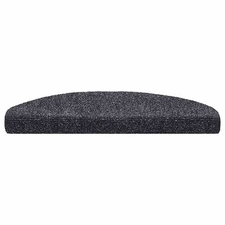 Vidaxl trapmatten zelfklevend 30 stuks 65x21x4 cm donkergrijs halfrond groot