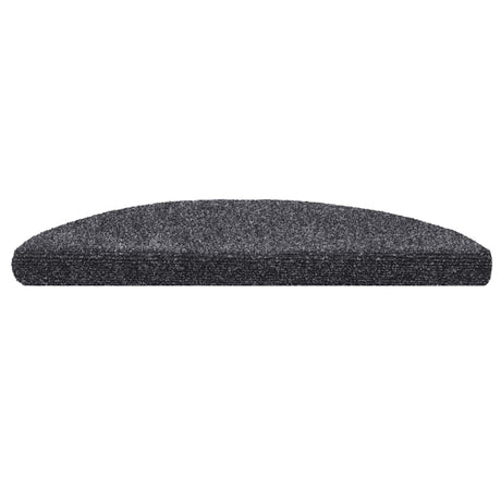 Vidaxl trapmatten zelfklevend 20 stuks 56x17x3 cm donkergrijs halfrond