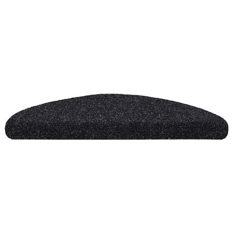 Vidaxl trapmatten zelfklevend 30 stuks 56x17x3 cm zwart halfrond