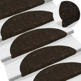 Vidaxl trapmatten zelfklevend 30 stuks 56x17x3 cm donkerbruin halfrond