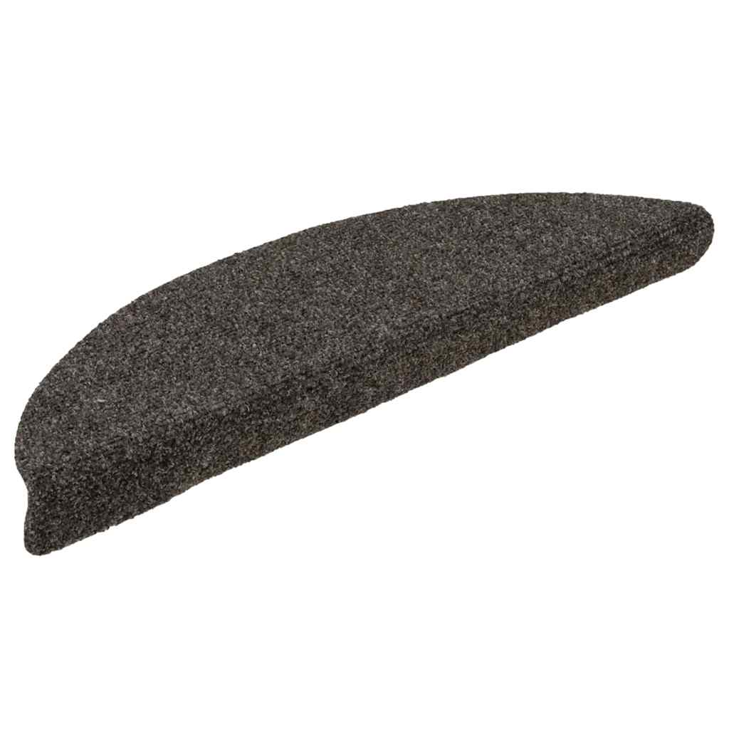 Vidaxl trapmatten zelfklevend 30 stuks 56x17x3 cm antraciet halfrond