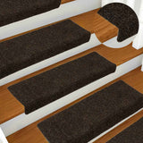 Vidaxl trapmatten zelfklevend 30 stuks 65x21x4 cm donkerbruin rechthoekige rand