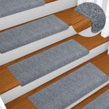 Vidaxl trapmatten zelfklevend 20 stuks 65x21x4 cm lichtgrijs rechthoekige rand