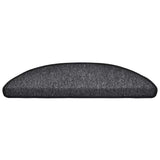 Vidaxl trapmatten 30 st 56x17x3 cm antraciet halfrond