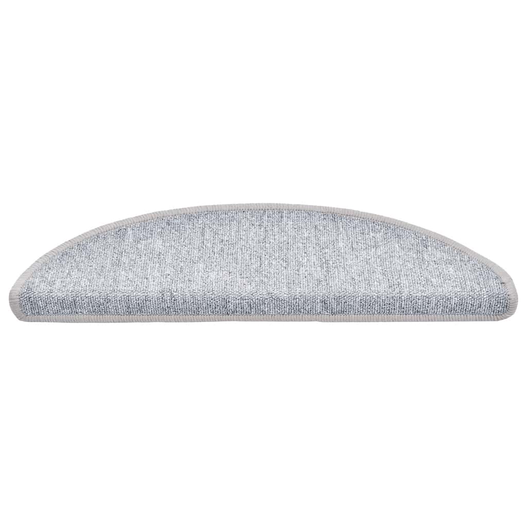 Vidaxl trapmatten 30 st 56x17x3 cm lichtgrijs halfrond