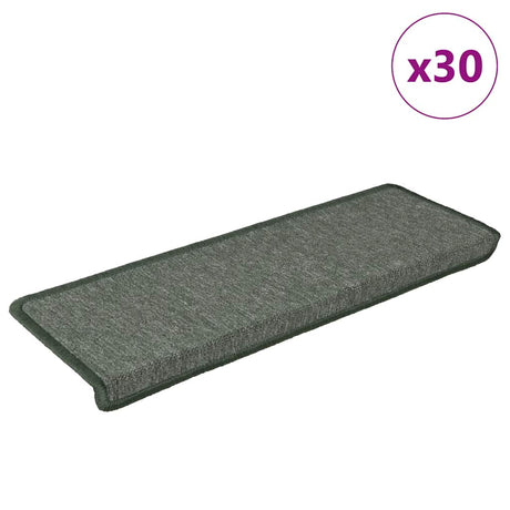 Vidaxl trapmatten 30 st 65x21x4 cm donkergroen rechthoekige rand