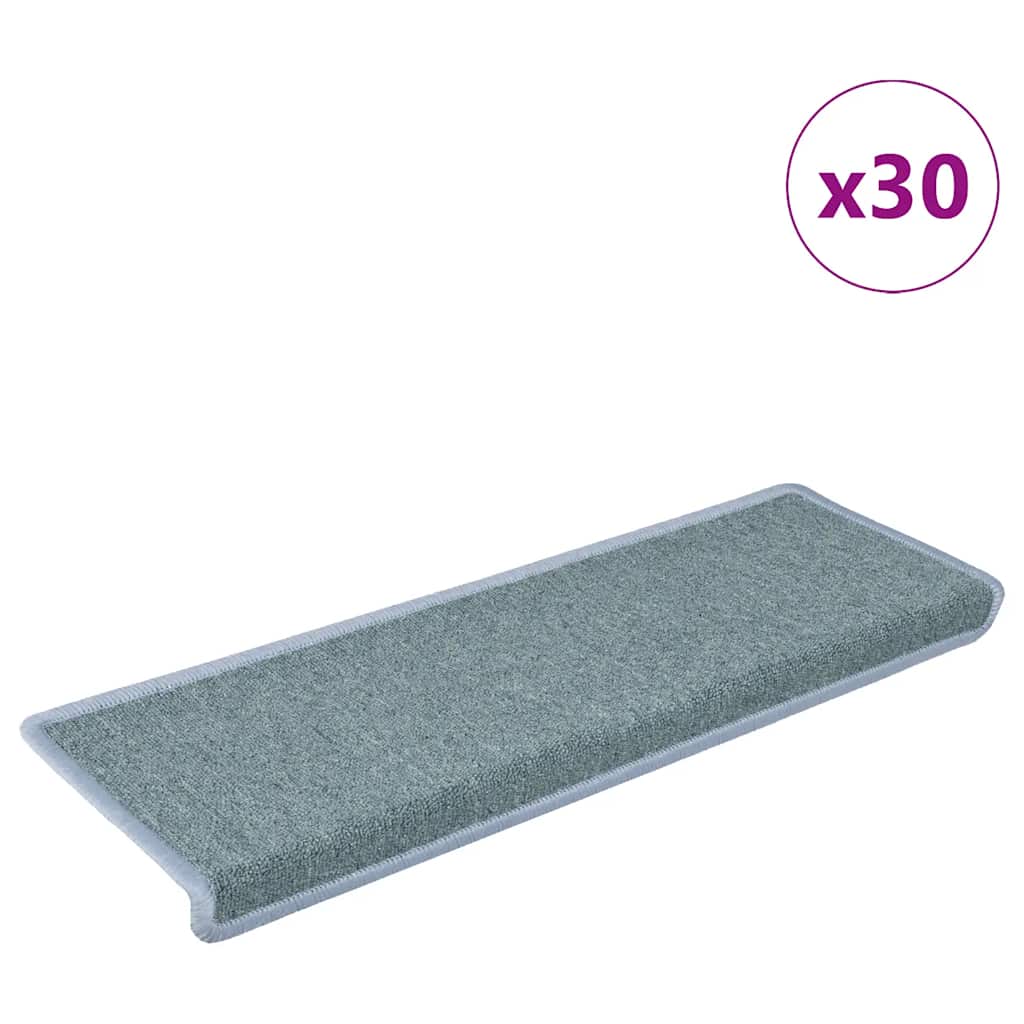 Vidaxl trapmatten 30 st 65x21x4 cm zeeblauw rechthoekige rand