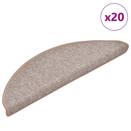 Vidaxl trapmatten 20 st 56x17x3 cm lichtbruin halfrond
