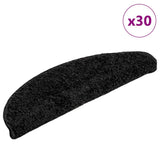 Vidaxl trapmatten 30 st 56x17x3 cm zwart halfrond