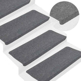 Vidaxl trapmatten zelfklevend 30 st 65x24,5x3,5 cm grijs