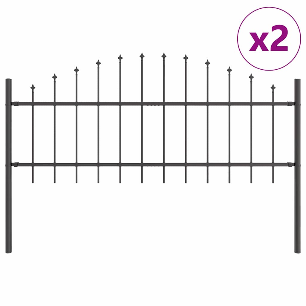 Vidaxl tuinhek 2 pcs grijs 170 x 140 cm gepoedercoat staal