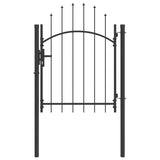 Vidaxl tuinpoort met slot grijs 125 x 100 cm staal