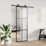 Vidaxl schuifdeur met beslagset 76x205 cm esg glas zwart