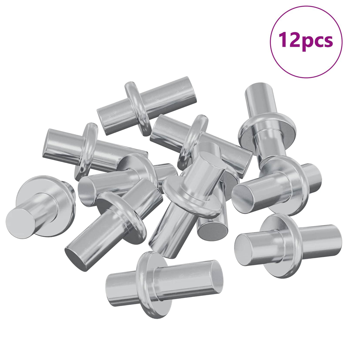 Vidaxl plankhaak 12 pcs zilver 8,6 x 8,6 x 14,6 mm staal