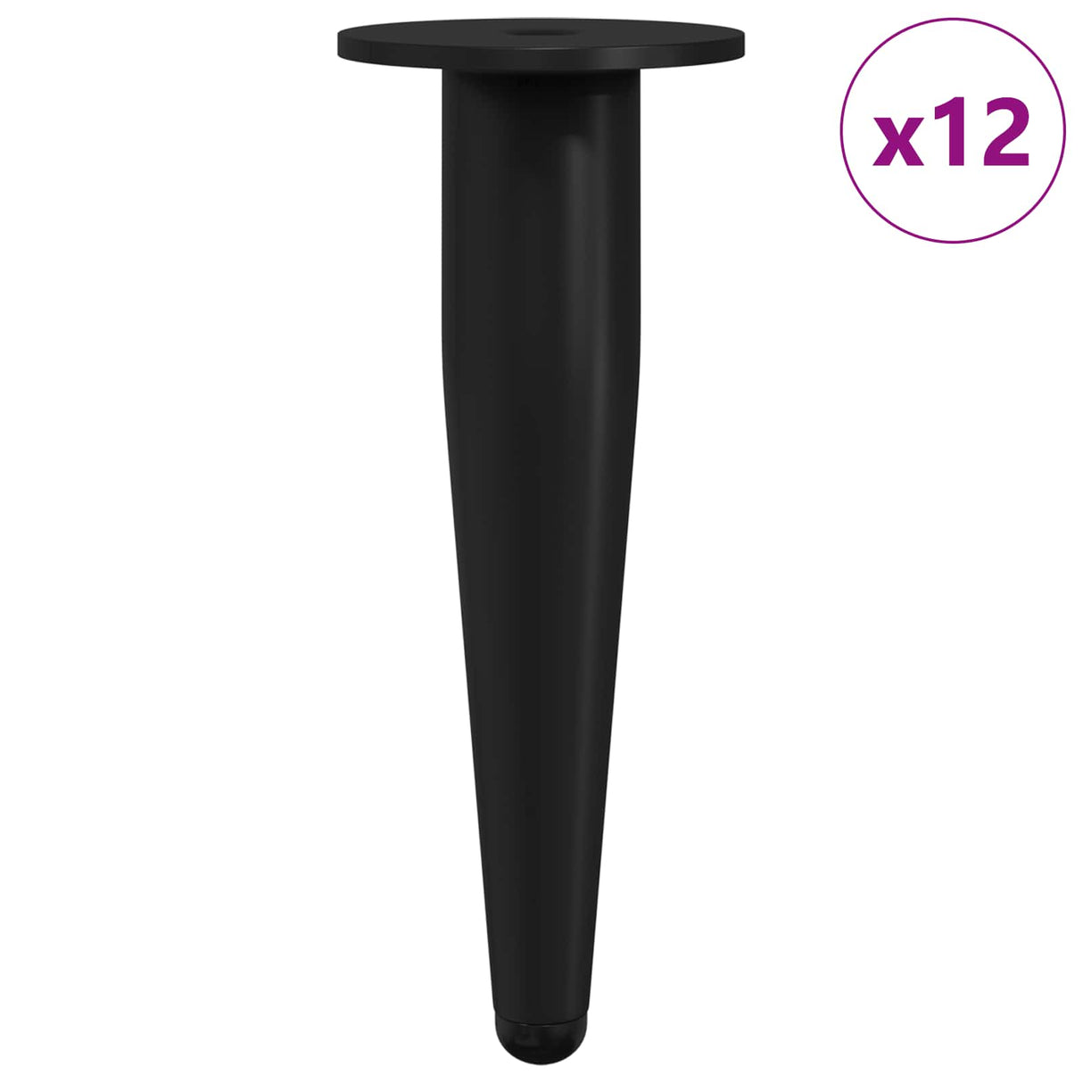 Vidaxl meubelpoten 12 pcs zwart ø 40 x 98 mm ijzer