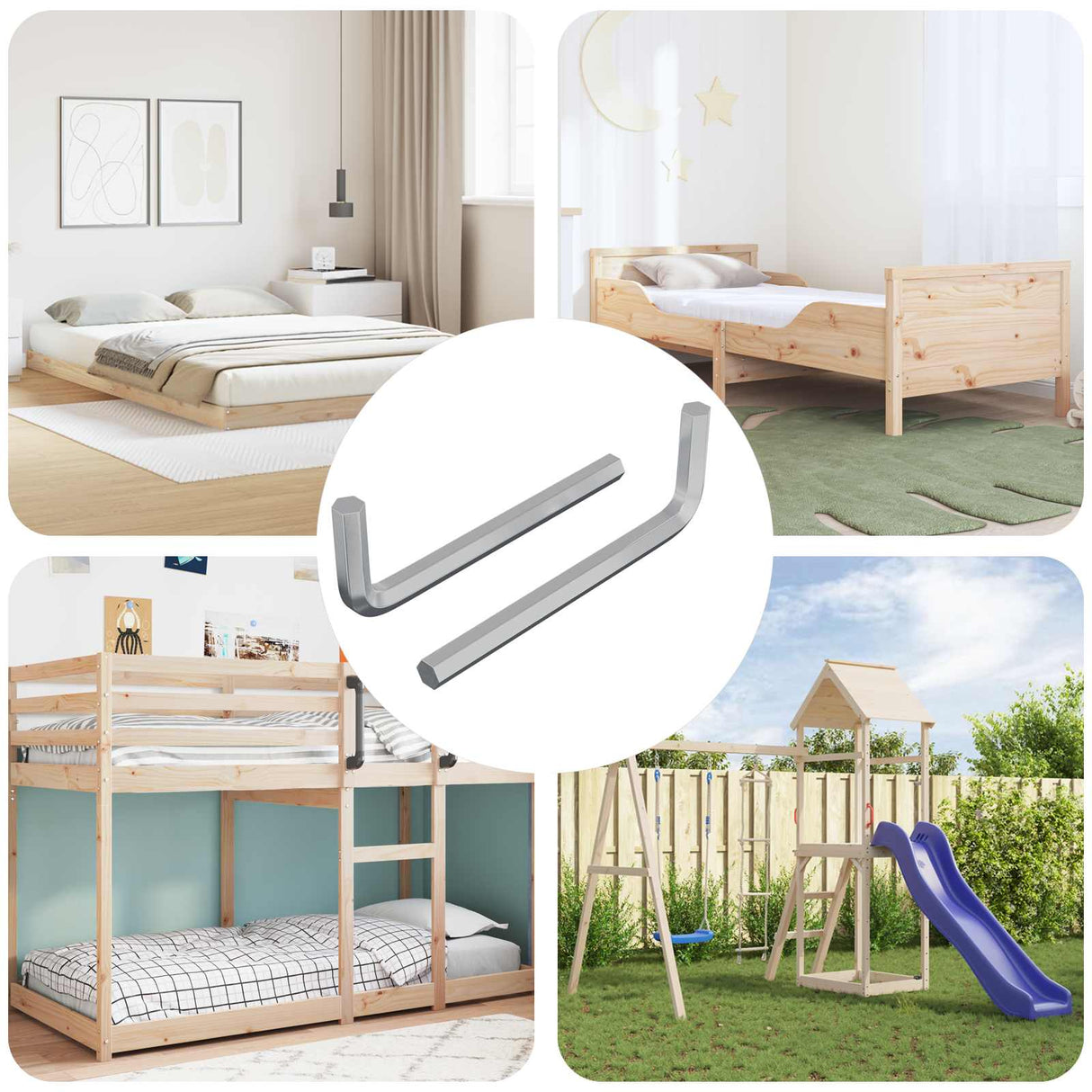 Vidaxl zeskantsleutel 2 pcs zilver 32 x 86 mm staal