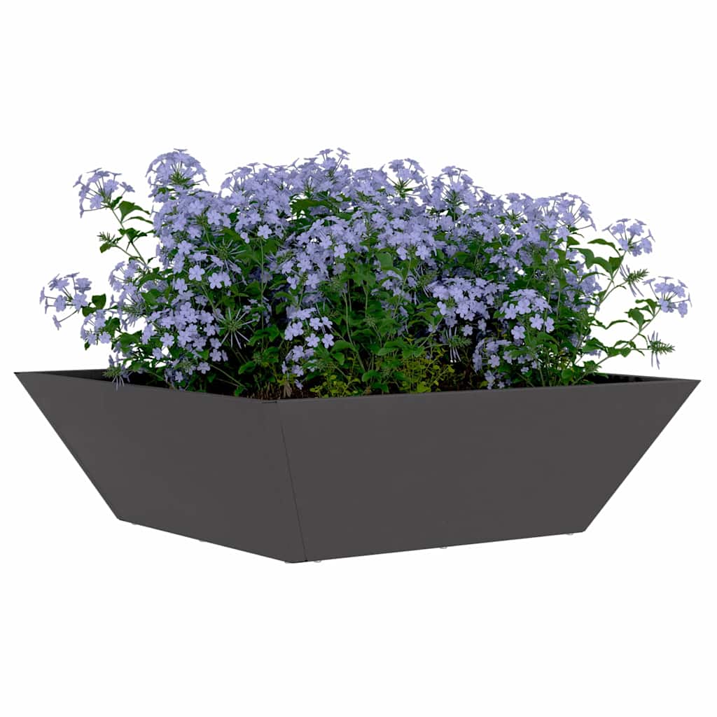 Vidaxl tuin bloempot 5 pcs zwart 50 x 50 x 15 cm koudgewalst staal