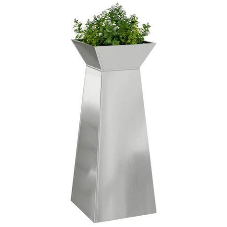 Vidaxl pilaar plantenbak zilver 40 x 40 x 100 cm