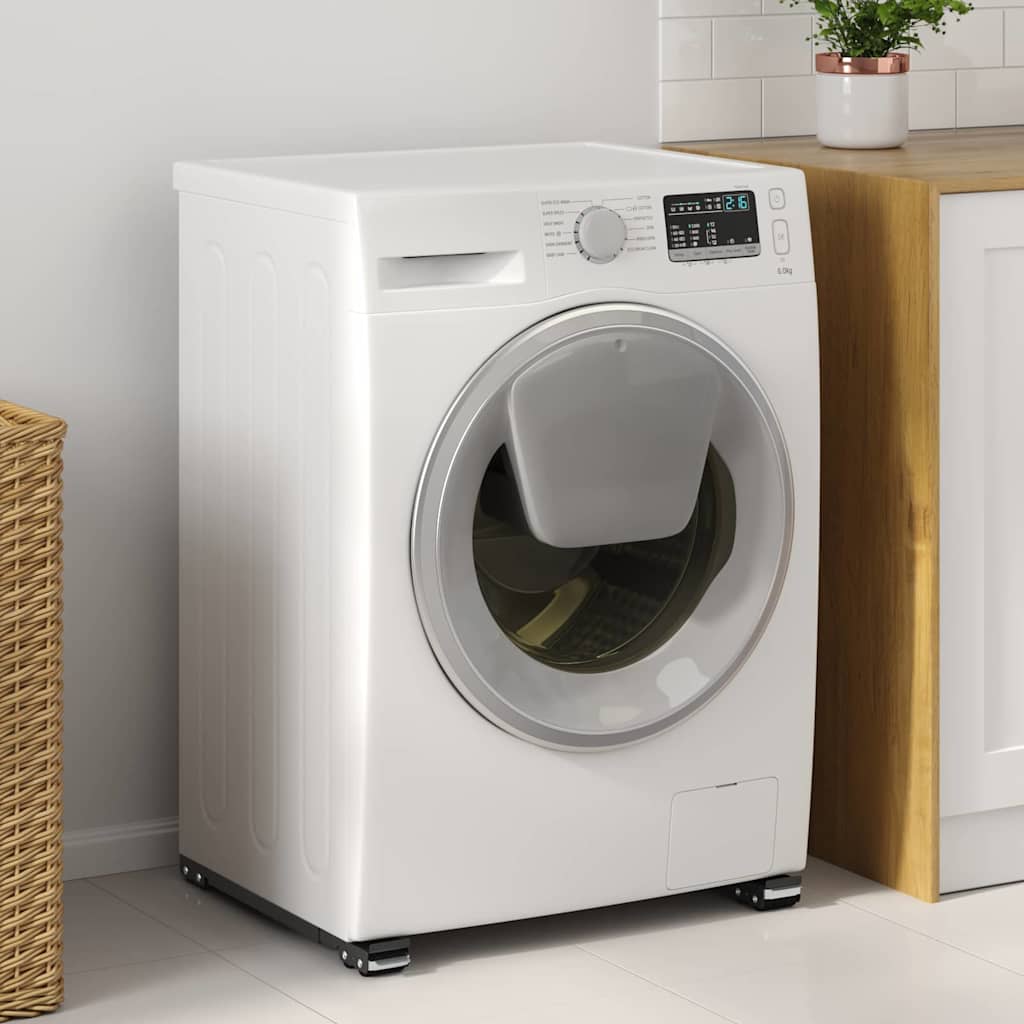Vidaxl wasmachinebasis 2 pcs zwart 72 x 5 x 4,5 cm roestvrij staal