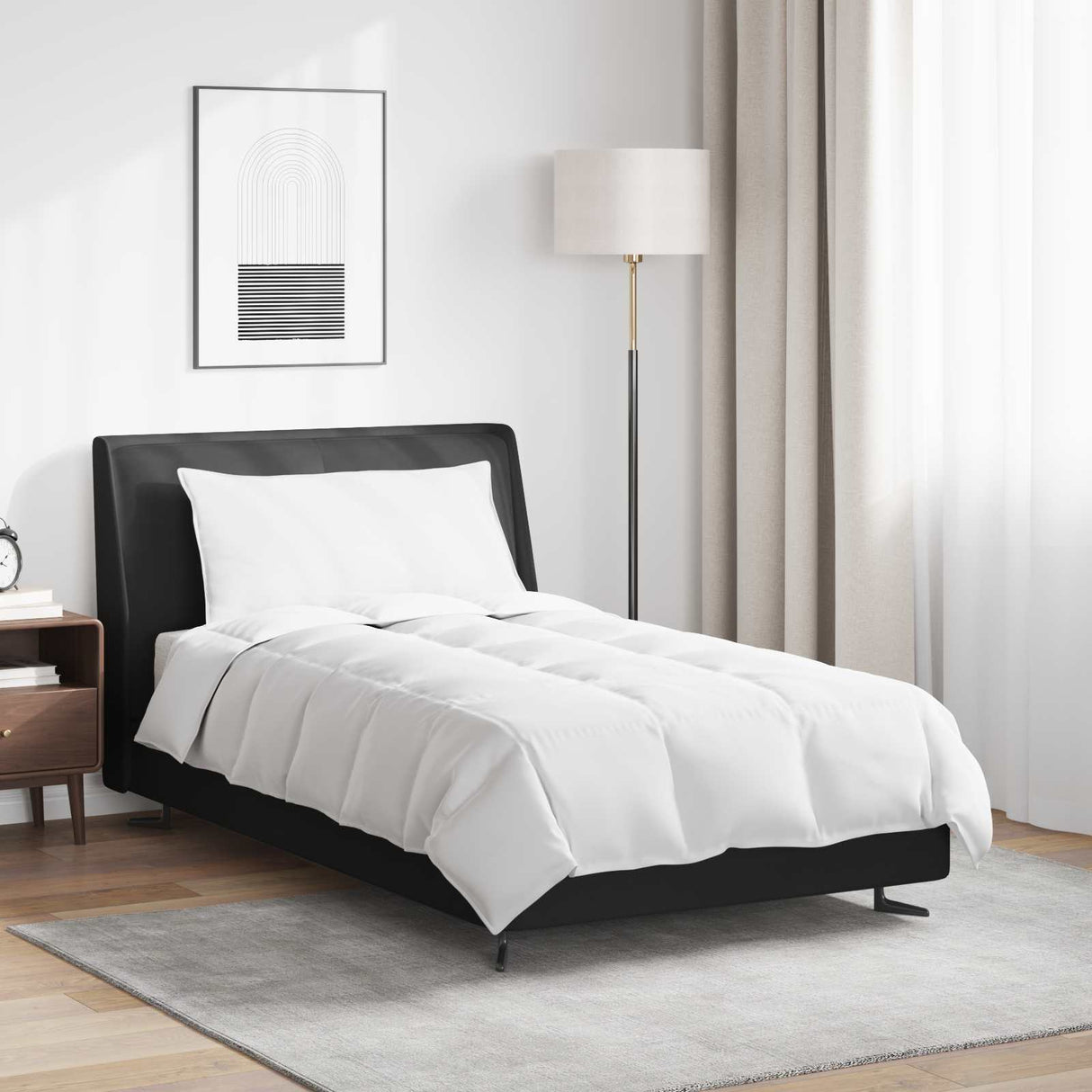 Vidaxl winter dekbed met kussen 2 pcs wit donsveertjes