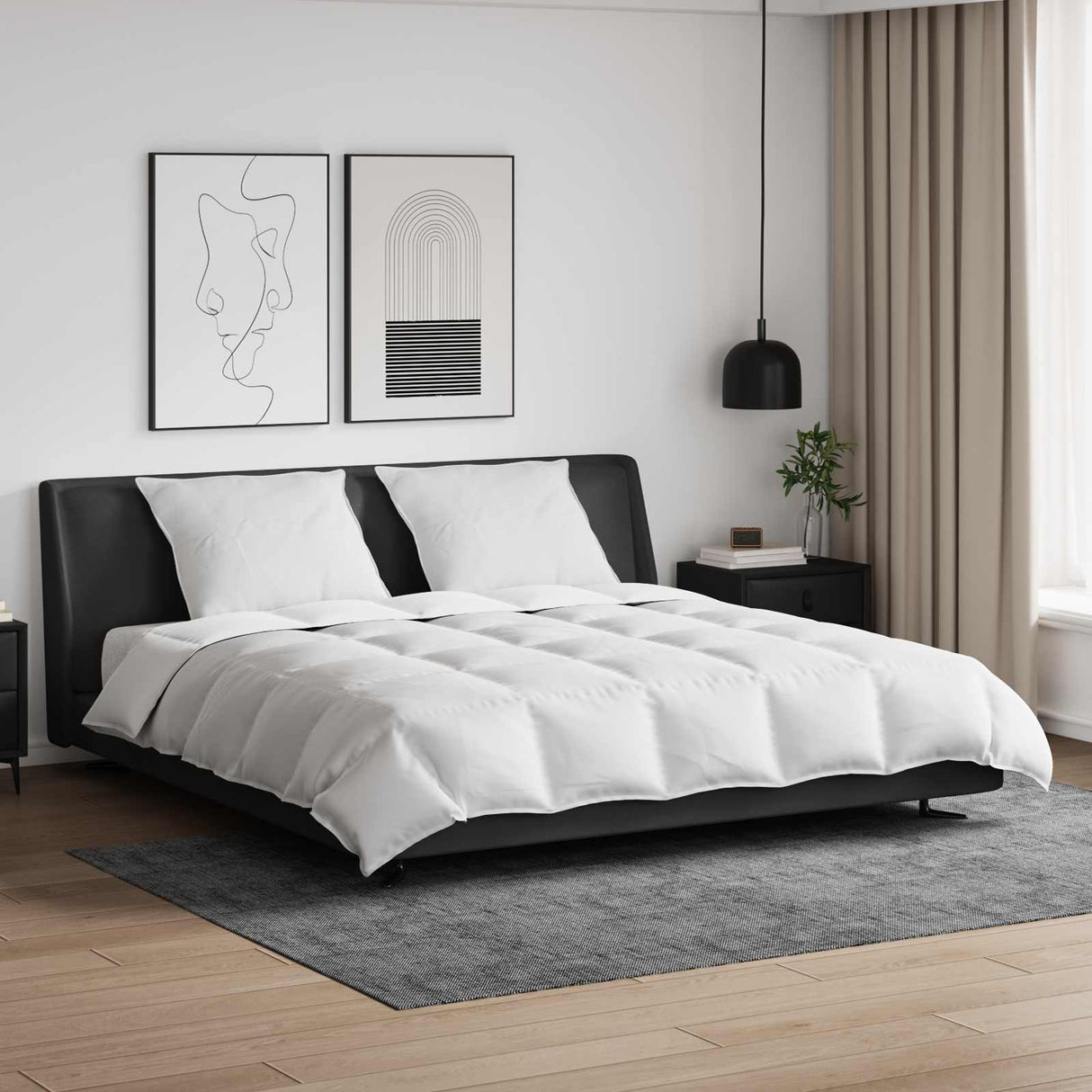 Vidaxl dekbed set met kussen 3 pcs wit donsveertjes