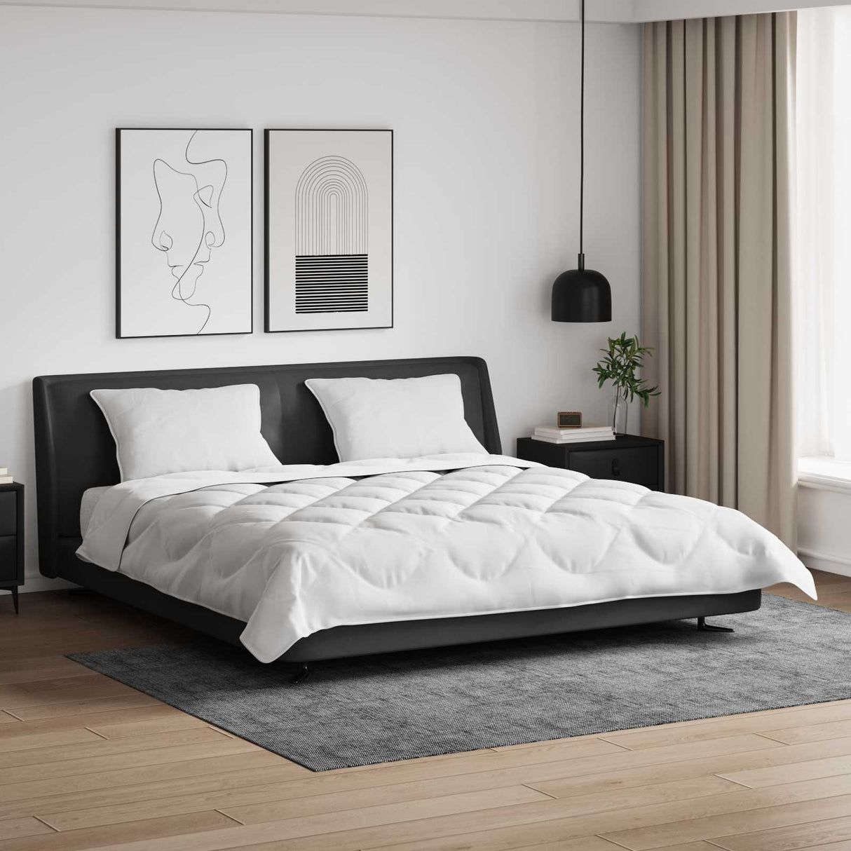 Vidaxl dekbed met kussen 3 pcs wit microfibre