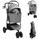 Vidaxl opvouwbare huisdierenwagen grijs 78 x 54 x 101 cm polyester