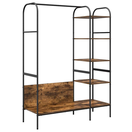 Vidaxl kledingrek met plank bruin eiken 120 x 44 x 160 cm bewerkt hout