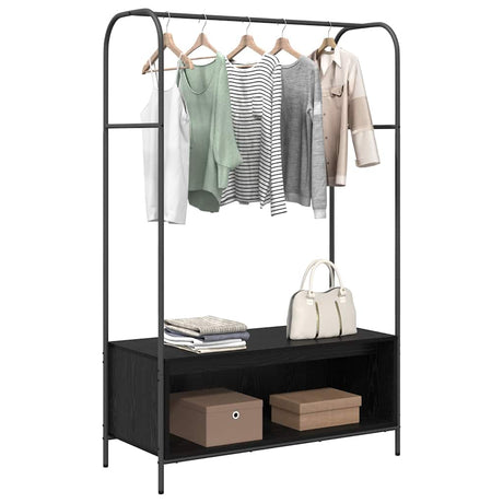 Vidaxl kledingrek met opslag zwart 100 x 44 x 160 cm bewerkt hout