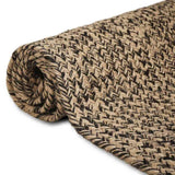 Vidaxl vloerkleden vierkant natuurlijk en zwart 240 x 240 cm jute