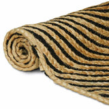Vidaxl vloerkleed natuurlijk en zwart 120 x 120 cm jute