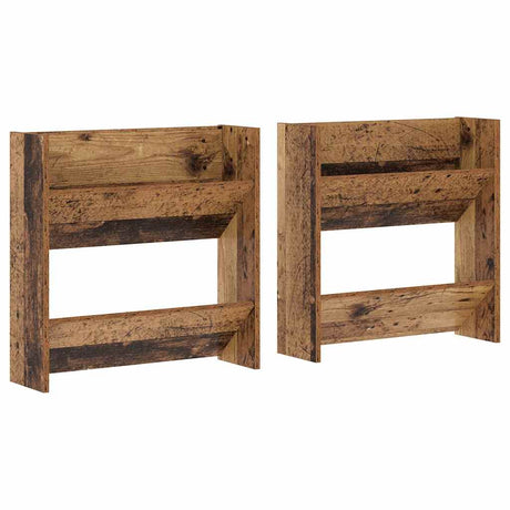 Vidaxl schoenenkast 2 pcs oudhout 60 x 18 x 60 cm bewerkt hout