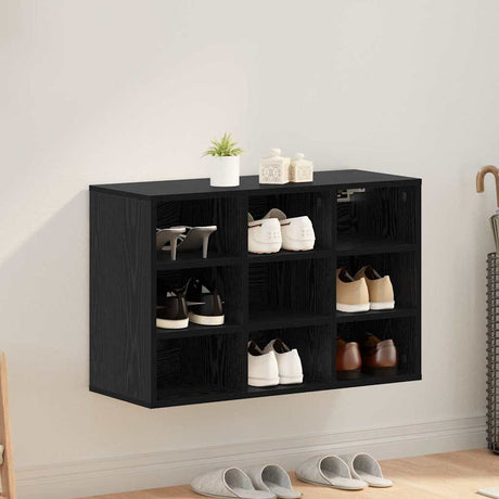 Vidaxl schoenenkast zwart eiken 77,5 x 30 x 51 cm bewerkt hout