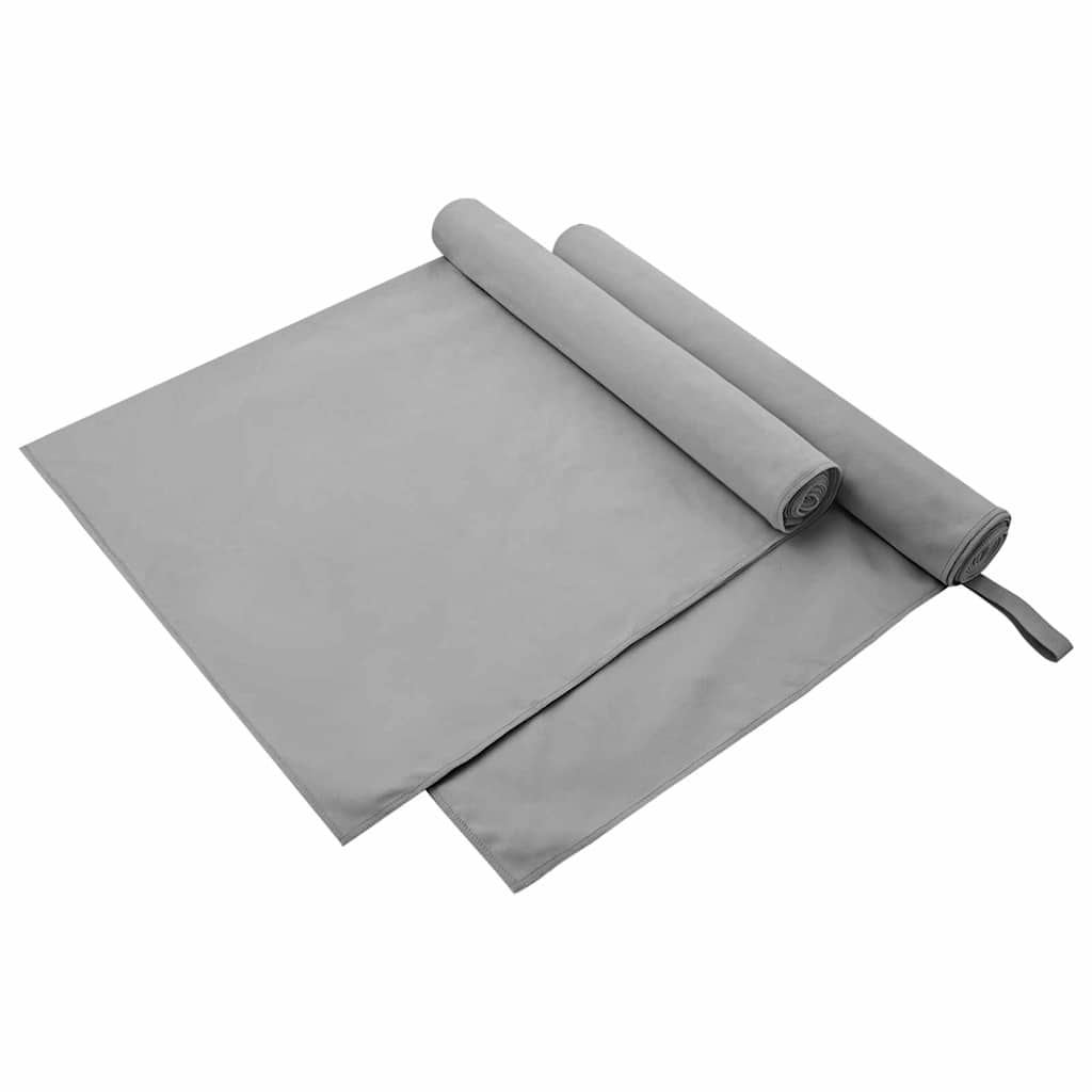 Vidaxl sporthanddoeken 2 pcs donkergrijs 90 x 180 cm