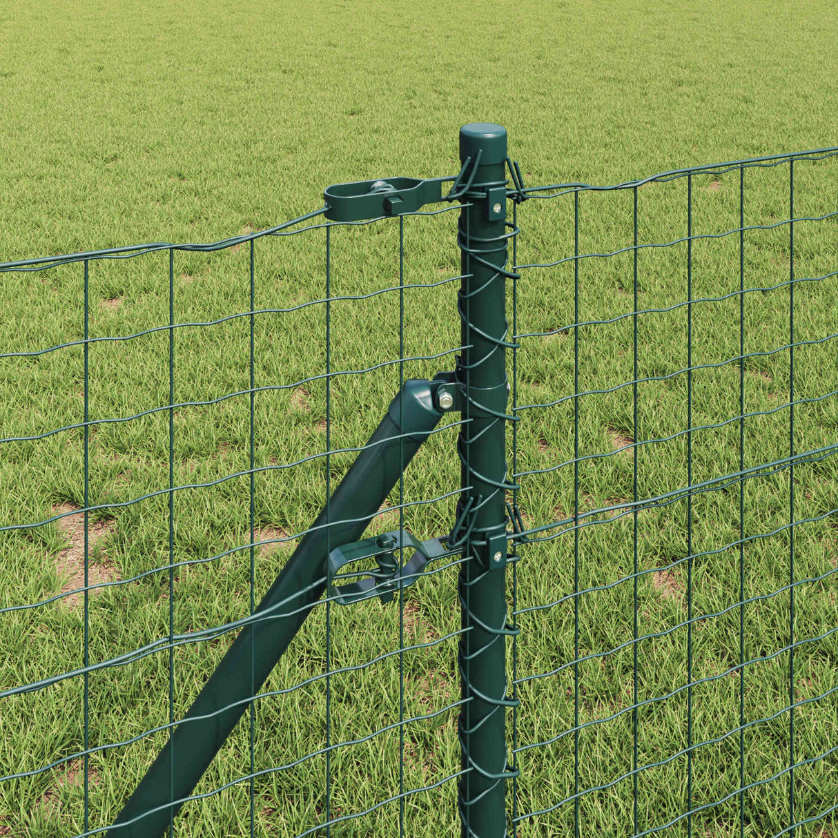 Vidaxl afrasteringspaal 2 pcs groen 100 cm poedergecoat staal