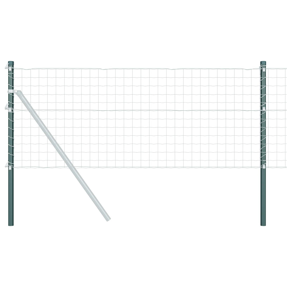 Vidaxl afrasteringspaal 12 pcs groen 100 cm poedergecoat staal