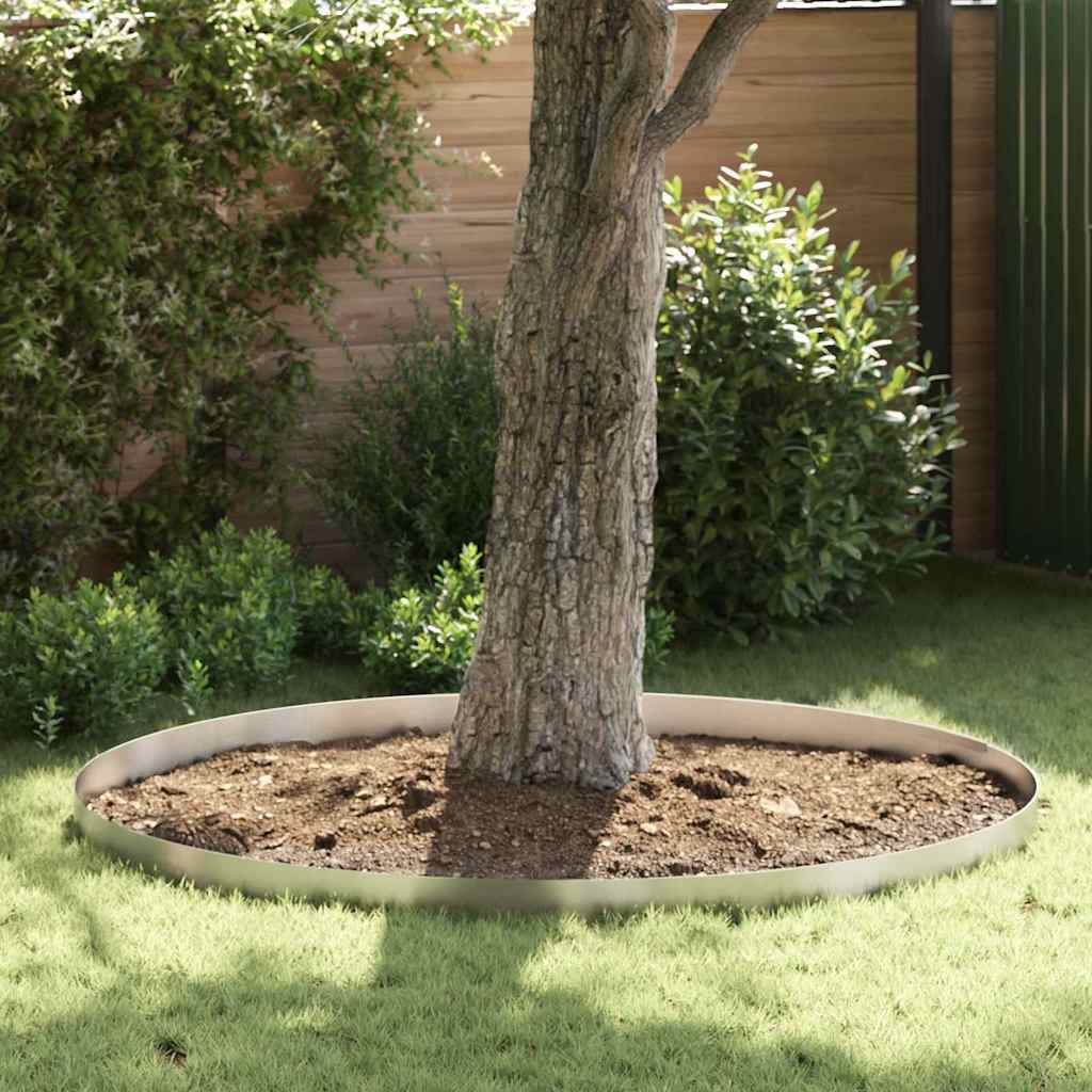 Vidaxl tuinrand zilver 450 x 0.05 x 15 cm roestvrij staal